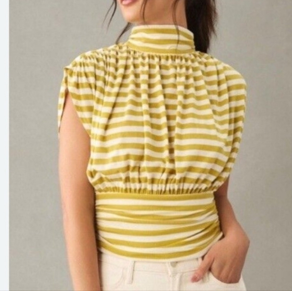Anthropologie Rouched Blouse Size XL